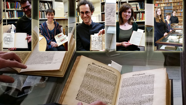 Students working with the Reformation Pamphlets in the Taylor Institution Library